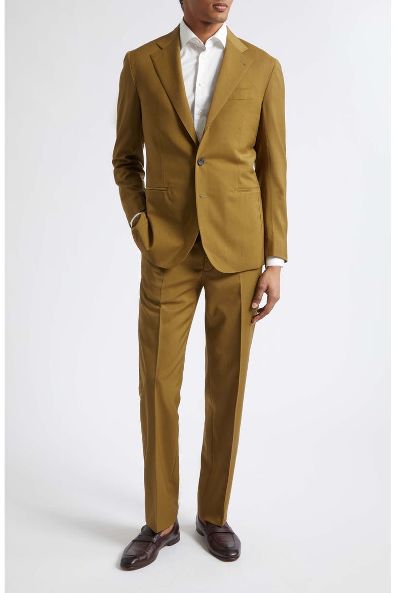 Waverly High Twist Wool Suit, Main, color, CHARTREUSE