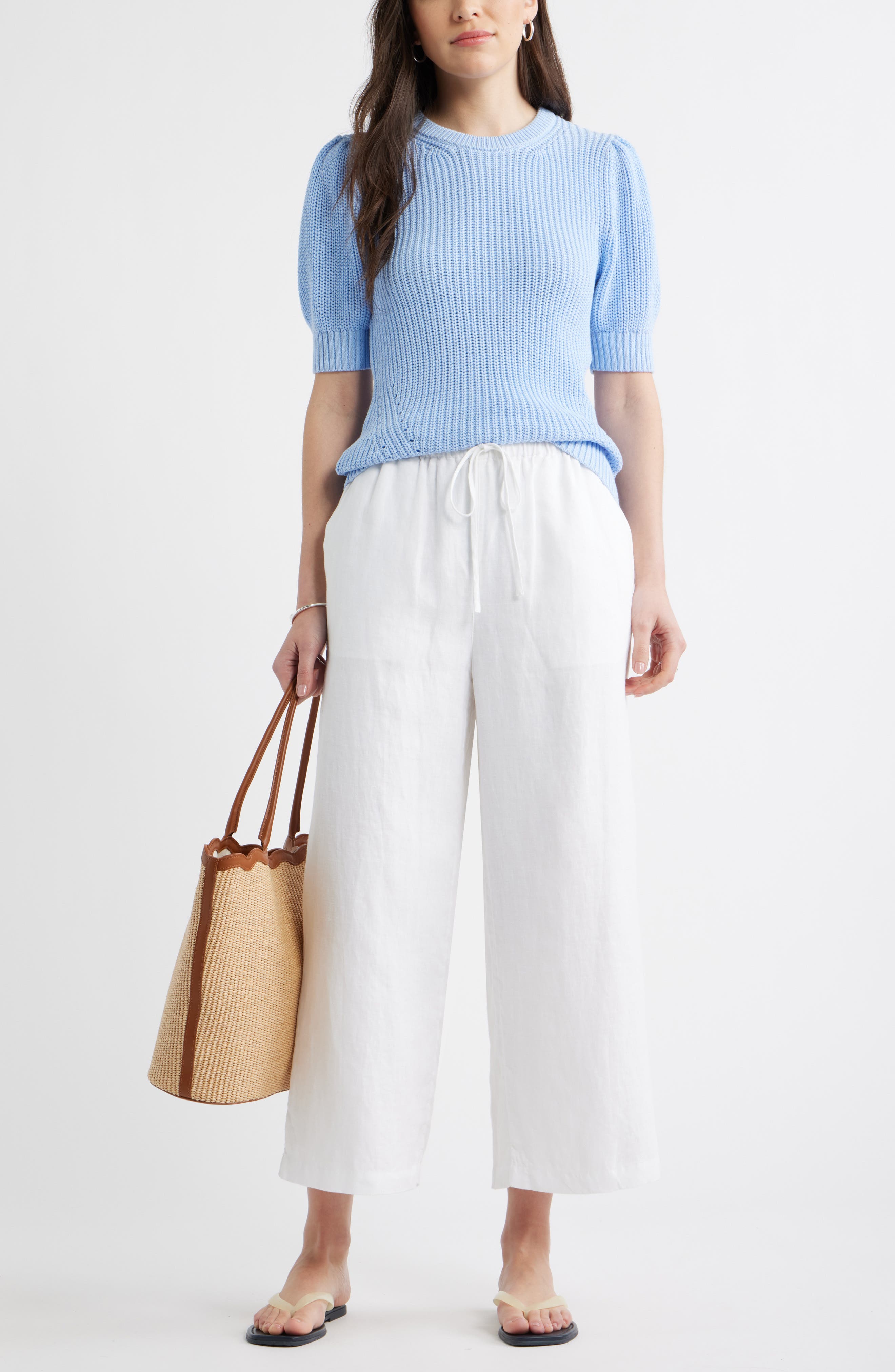 Elbow Sleeve Cotton Sweater - image 4