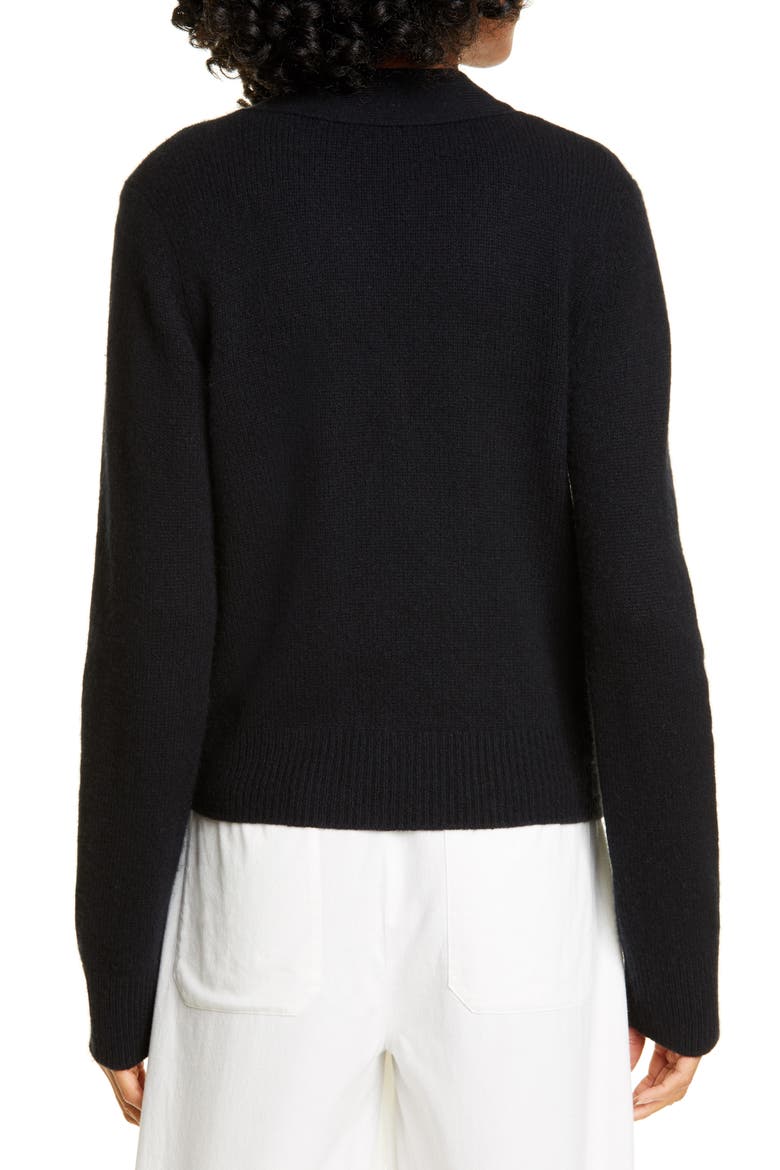 Shrunken Fit Button Front Cashmere Cardigan, Alternate, color, BLACK