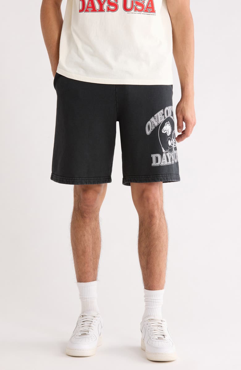 ONE OF THESE DAYS One of the Days USA Sweat Shorts, Main, color, Washed Black