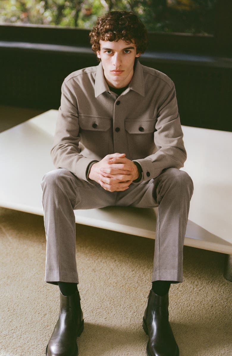 MANGO Regular Fit Cotton Corduroy Chinos, Alternate, color, Mink Grey