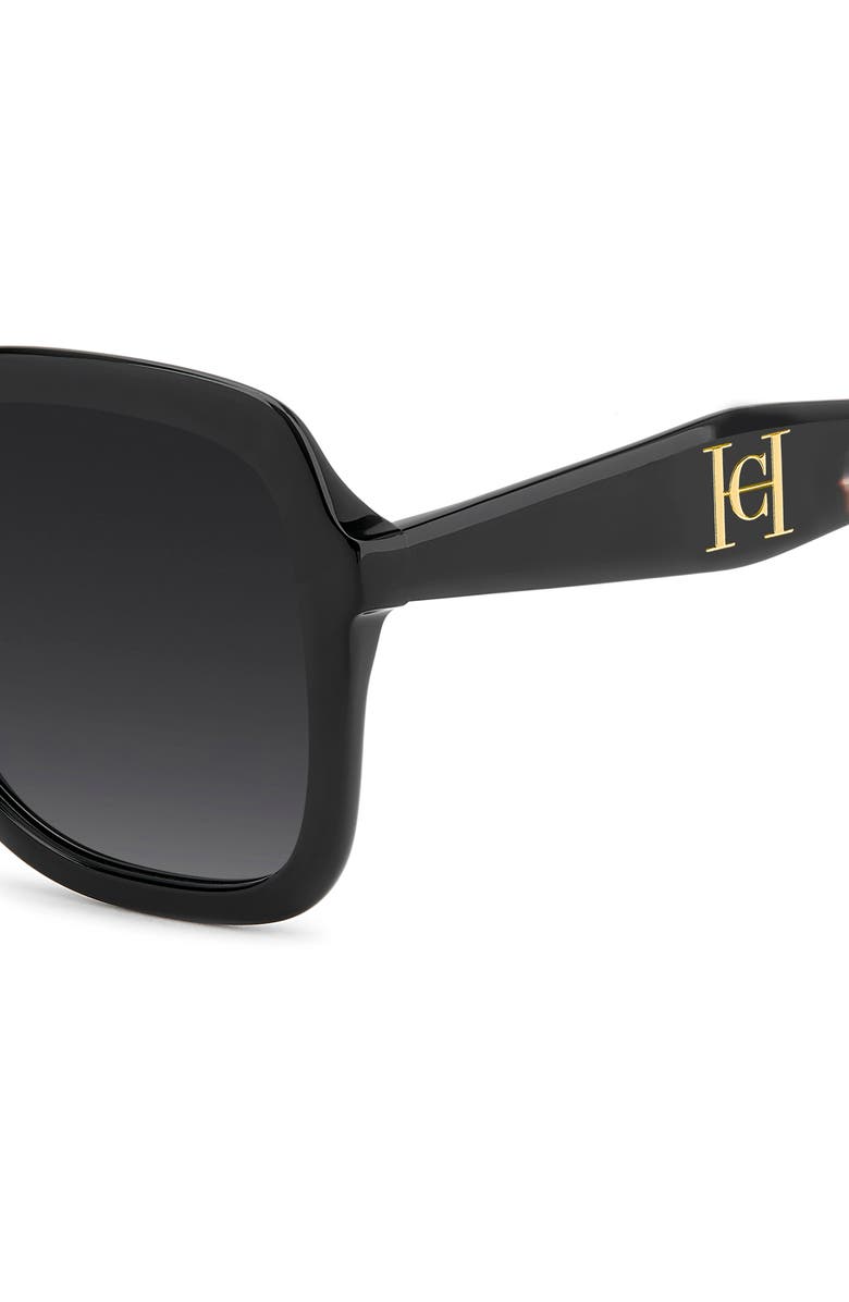 Carolina Herrera 56mm Gradient Square Sunglasses, Alternate, color, Black/ Dark Grey