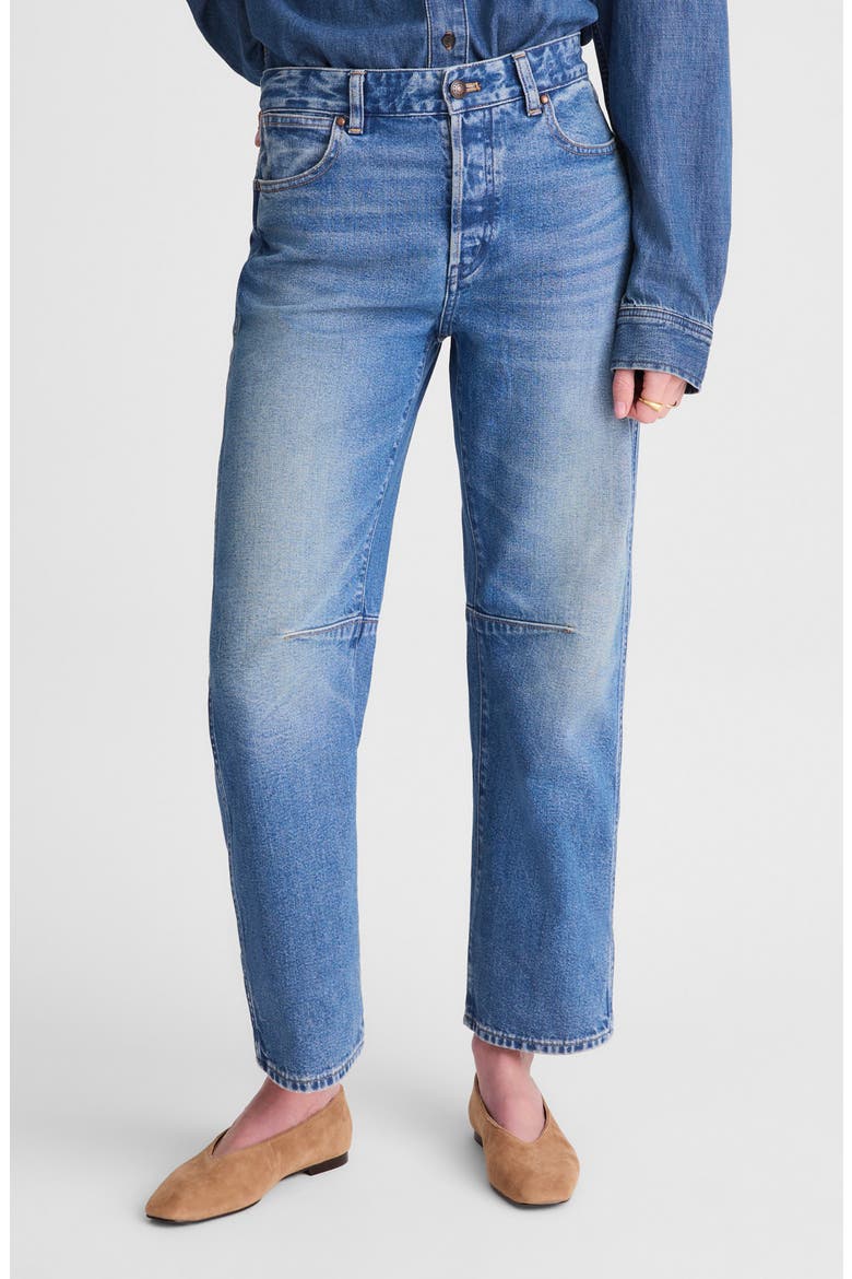 The Darted Barrel Leg Jeans, Main, color, RETRO BRIGHT WASH