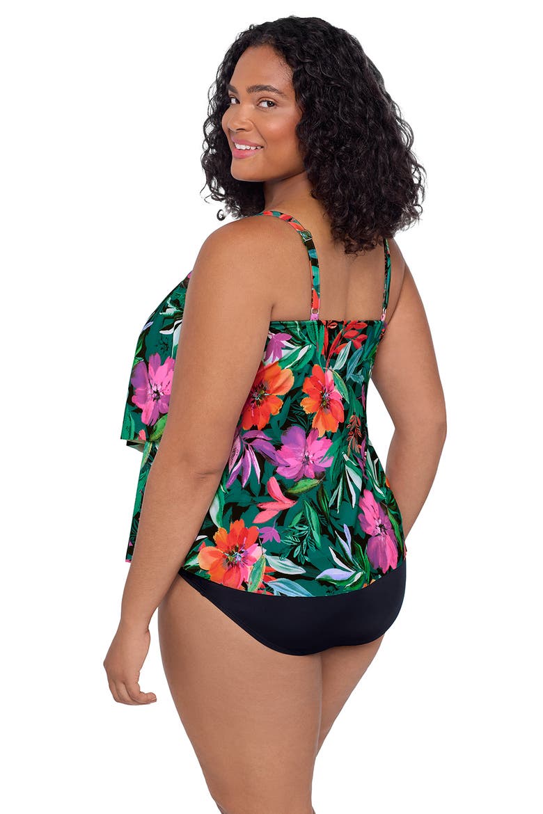 Ronnie 2 Tier Ruffle Plus Size Tankini Swimsuit Top, Alternate, color, Lush Paradise