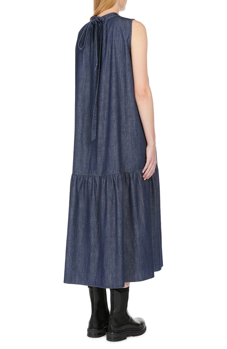 Weekend Max Mara Turchia Tiered Denim Midi Dress, Alternate, color, 
