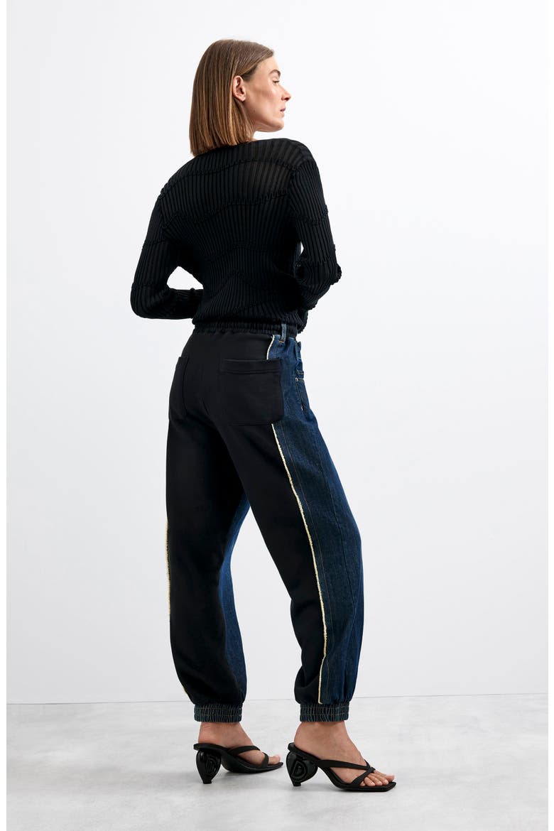 Drawstring Jogger Jeans, Alternate, color, DARK BLUE