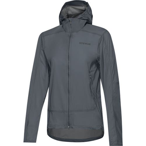 Gorewear Fernflow Hooded Windbreaker In Gray