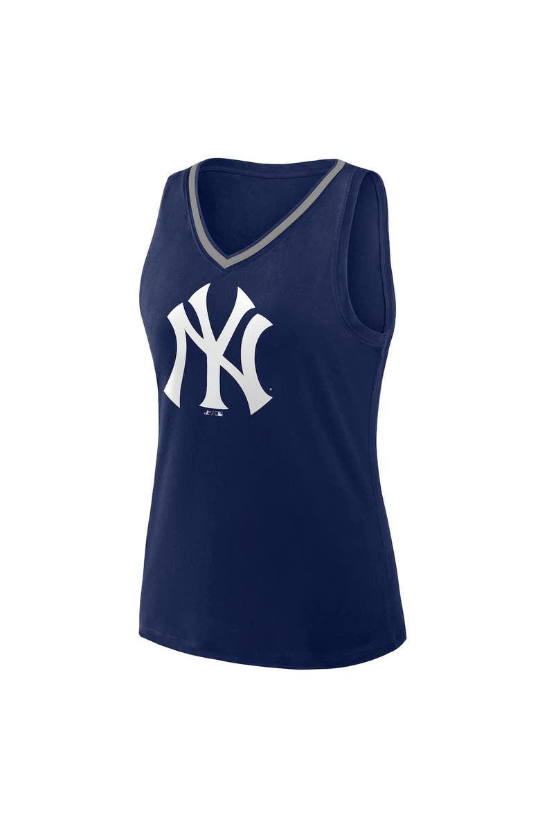 PROFILE Women's  Navy New York Yankees Plus Sized Stellar Win V-Neck Tank Top, Alternate, color, Navy