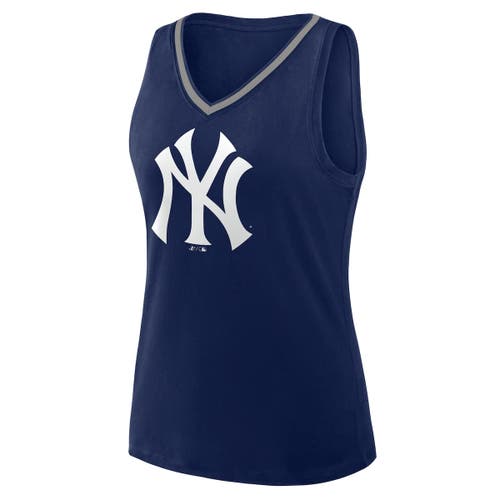 Profile Navy New York Yankees Plus Sized Stellar Win V-neck Tank Top