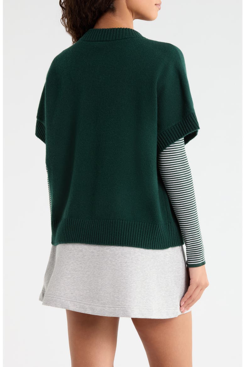 G Scribe Oversized Cashmere Sweater Vest, Alternate, color, PINE