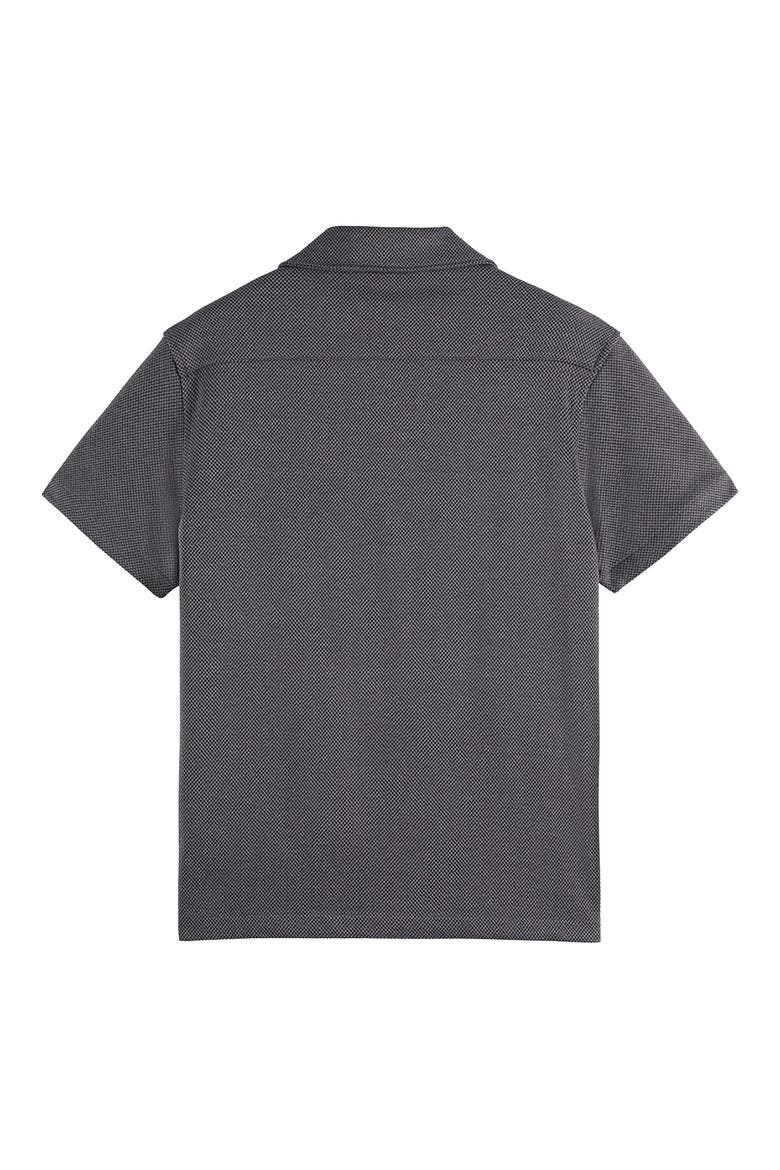 Short Sleeve Button Front Shirt, Alternate, color, CHARCOAL ART