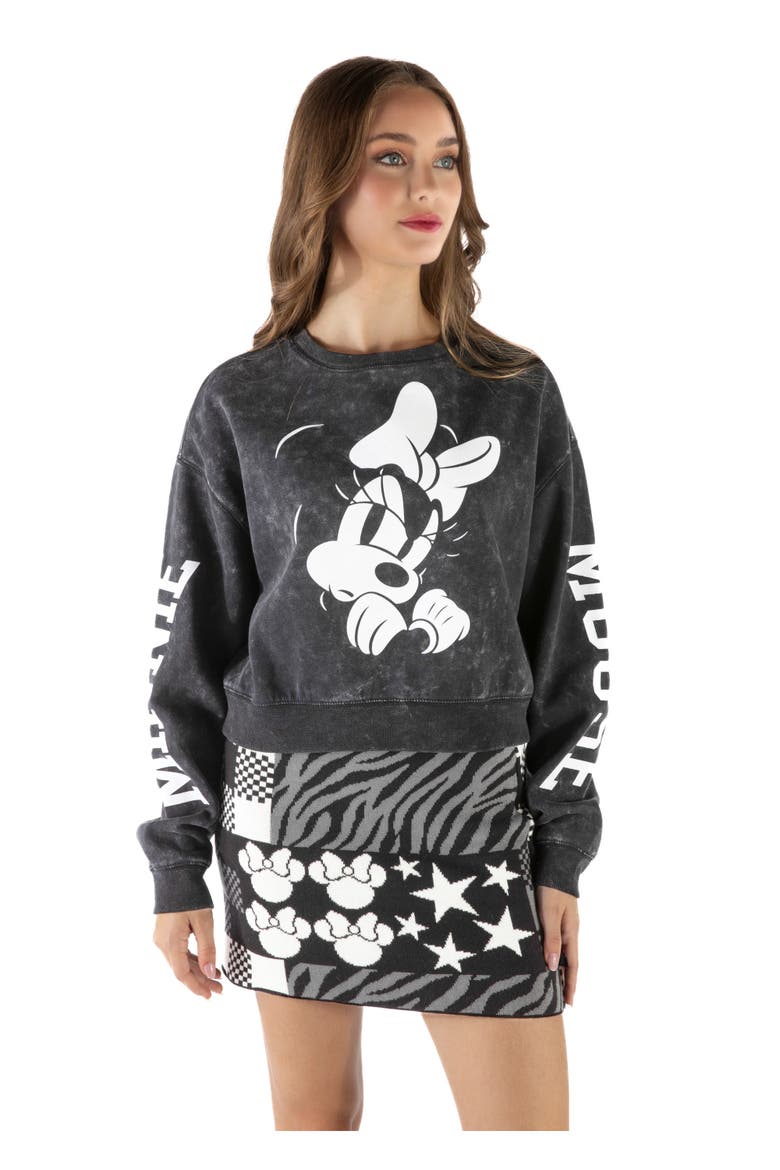 Minnie Mouse Knit Skirt, Alternate, color, Minnie Black White