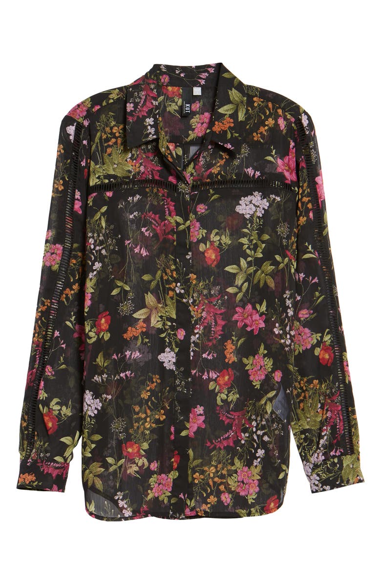 KUT from the Kloth Eve Print Semi-Sheer Blouse, Alternate, color,