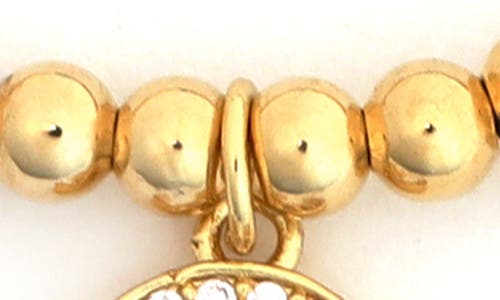 Panacea Adjustable Beaded Charm Bracelet In Gold