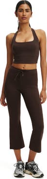 COTTON ON BODY Women's Active Ultra Soft Tie Front Cropped Kick Flare