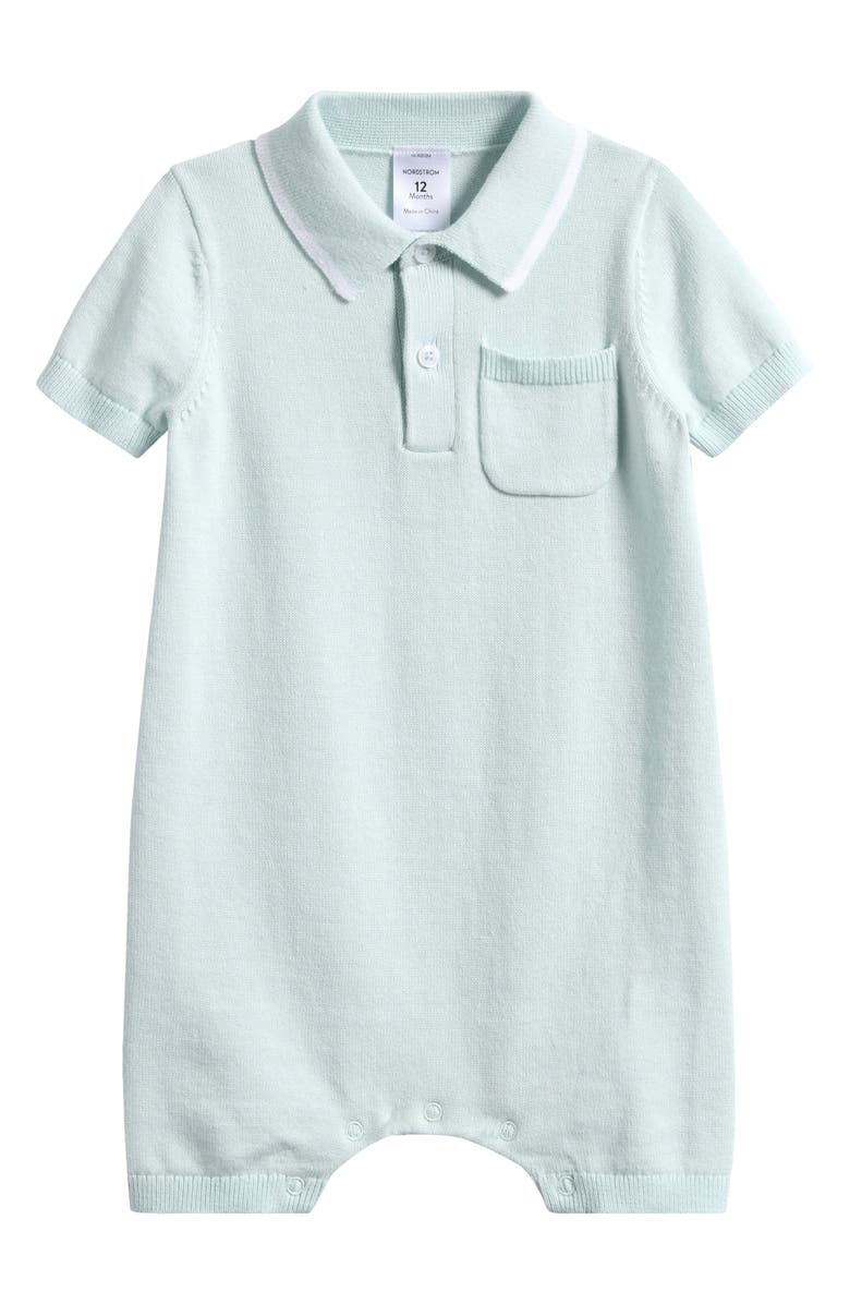 Nordstrom Tipped Cotton Sweater Romper, Main, color, Blue Wander