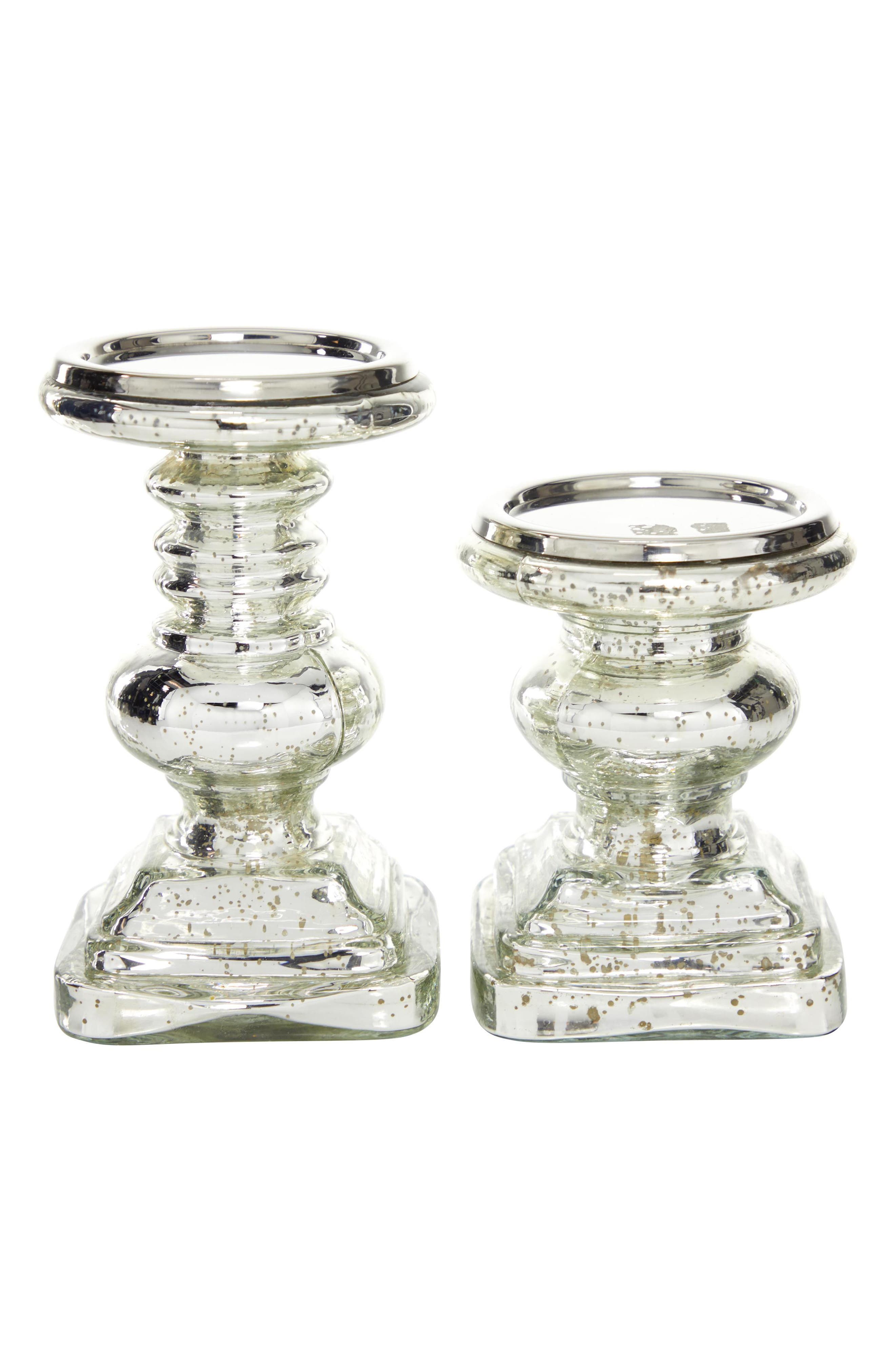 UMA Set of 2 Soda Lime Glass Candle Holder