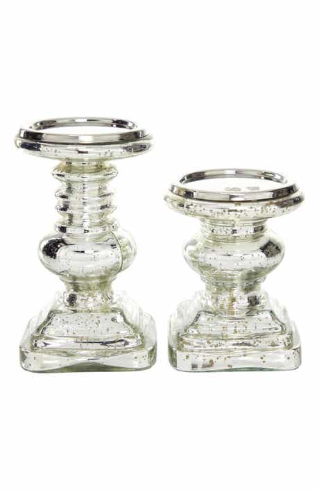 UMA Set of 2 Soda Lime Glass Candle Holder