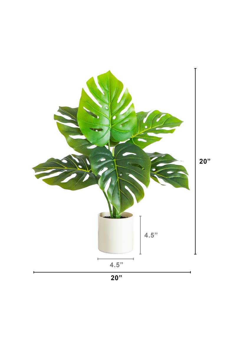 20-in Artificial Swiss Monstera Plant, Alternate, color, Green