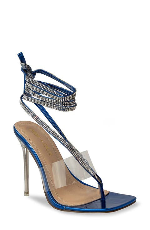 Rae Rhinestone Ankle Wrap Sandal (Women)