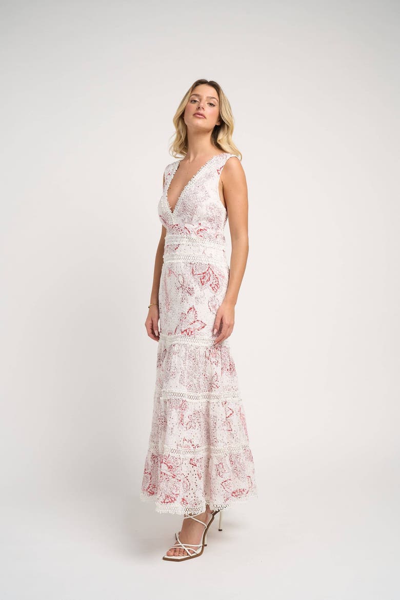 Naina Long Dress, Alternate, color, Red