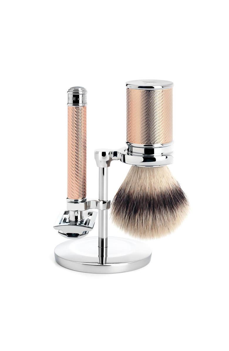MÜHLE Rosegold Silvertip Fiber & Closed Comb Safety Razor Shaving Set, Main, color, Rose Gold