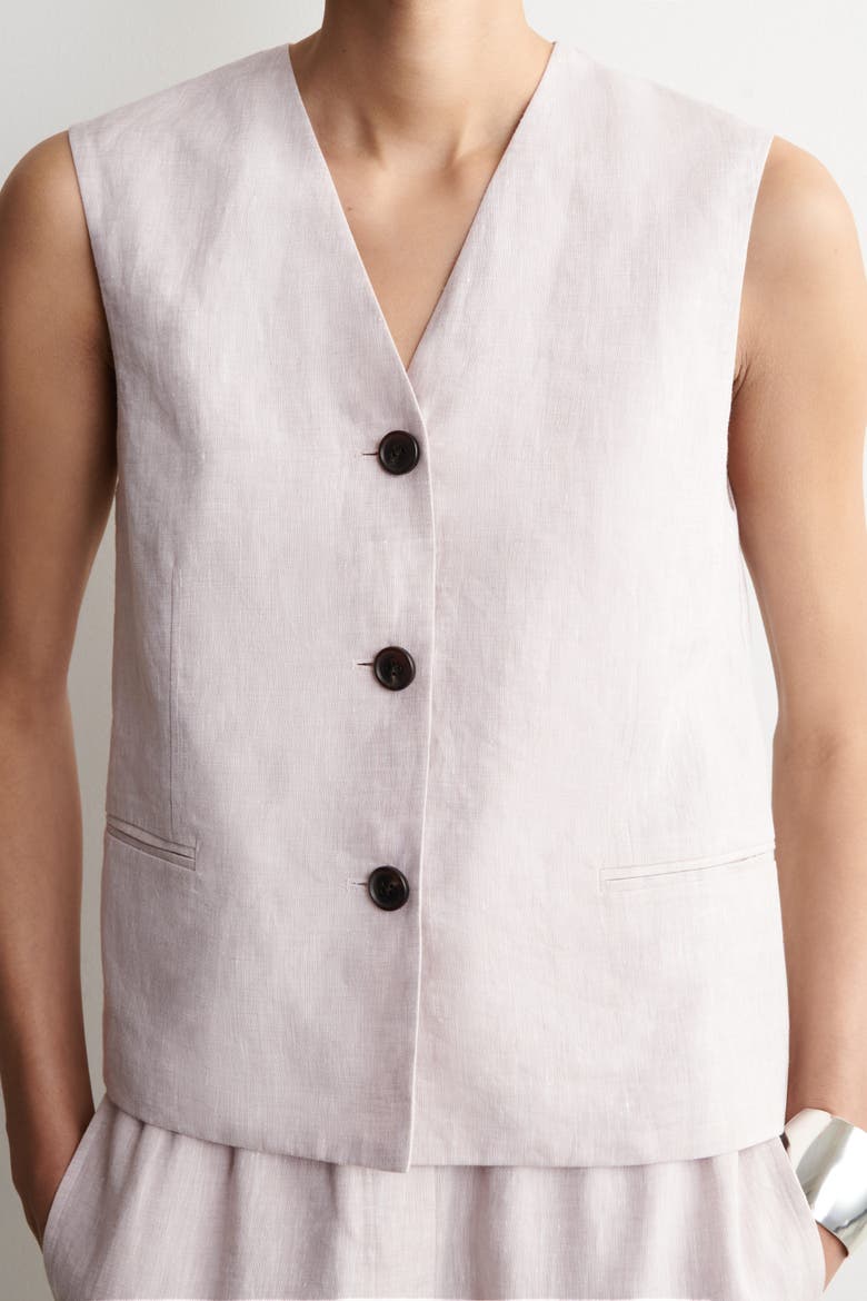 Linen Vest, Alternate, color, LIGHT PINK