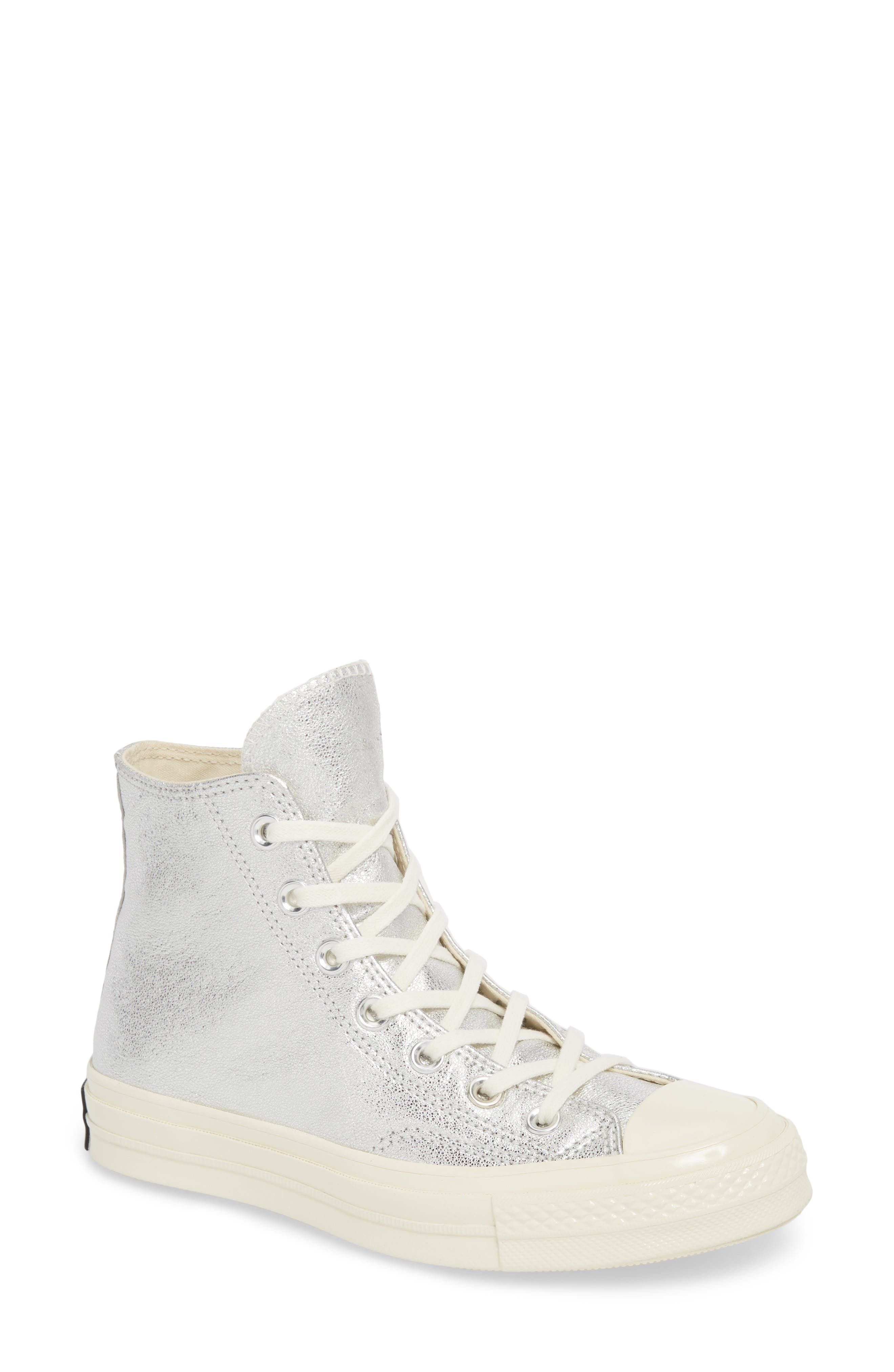 Chuck Taylor® All Star® Heavy Metal 70 High Top Sneaker, Main, color, SILVER LEATHER