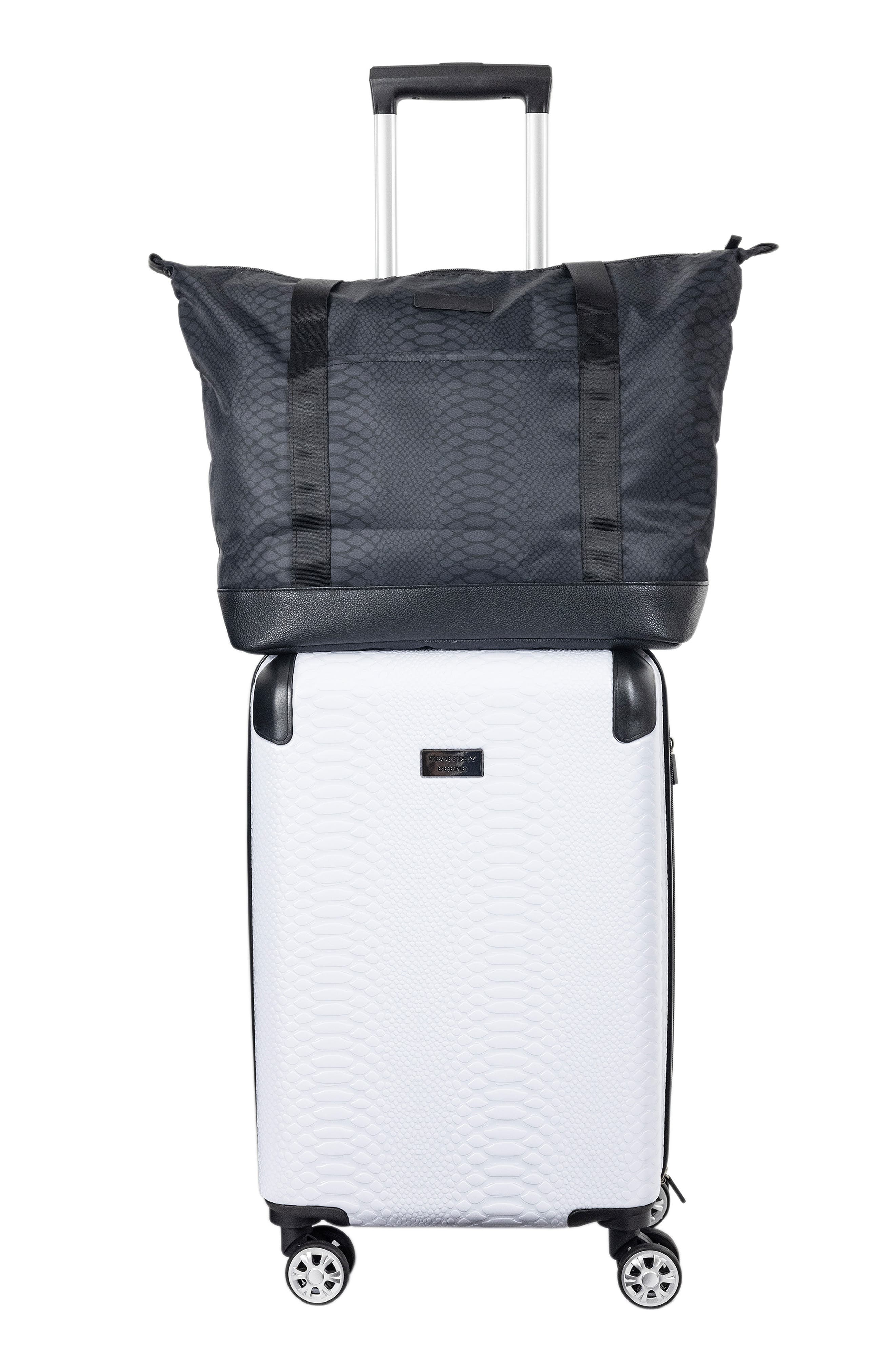 GEOFFREY BEENE Snakeskin Embossed Tote Bag & Hardside Spinner Suitcase Set, Alternate, color, 