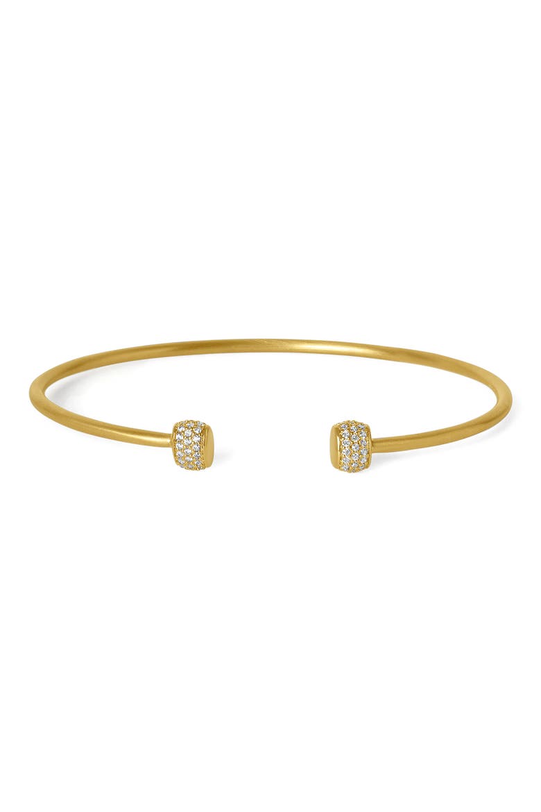 Juliette Pavé Twist Bangle, Main, color, WHITE CZ/GOLD