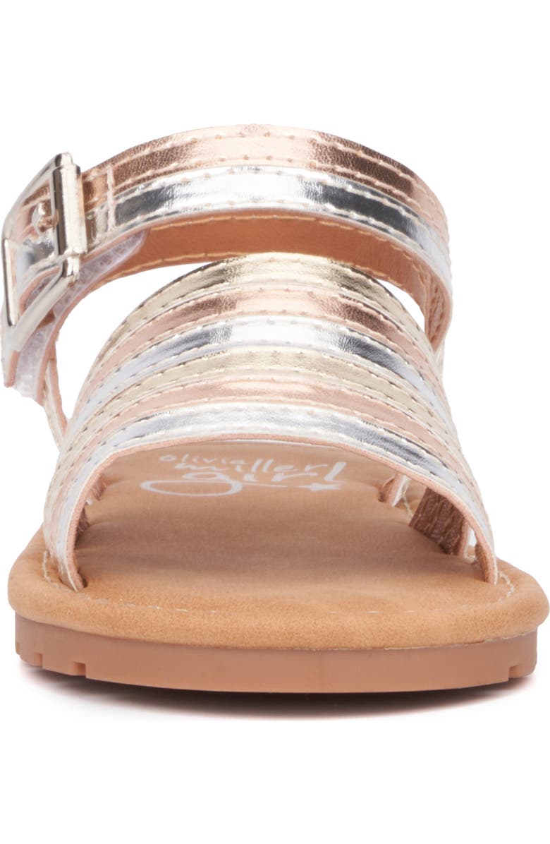 OLIVIA MILLER Kids' Rainbow Metallic Sandal, Alternate, color,