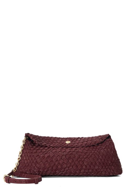 Encourage Woven Faux Leather Clutch