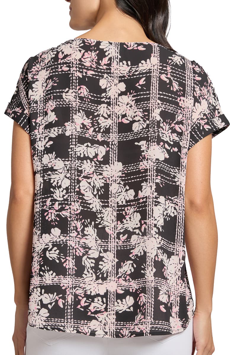 Jones New York Floral Mixed Print Side Button Top, Alternate, color,