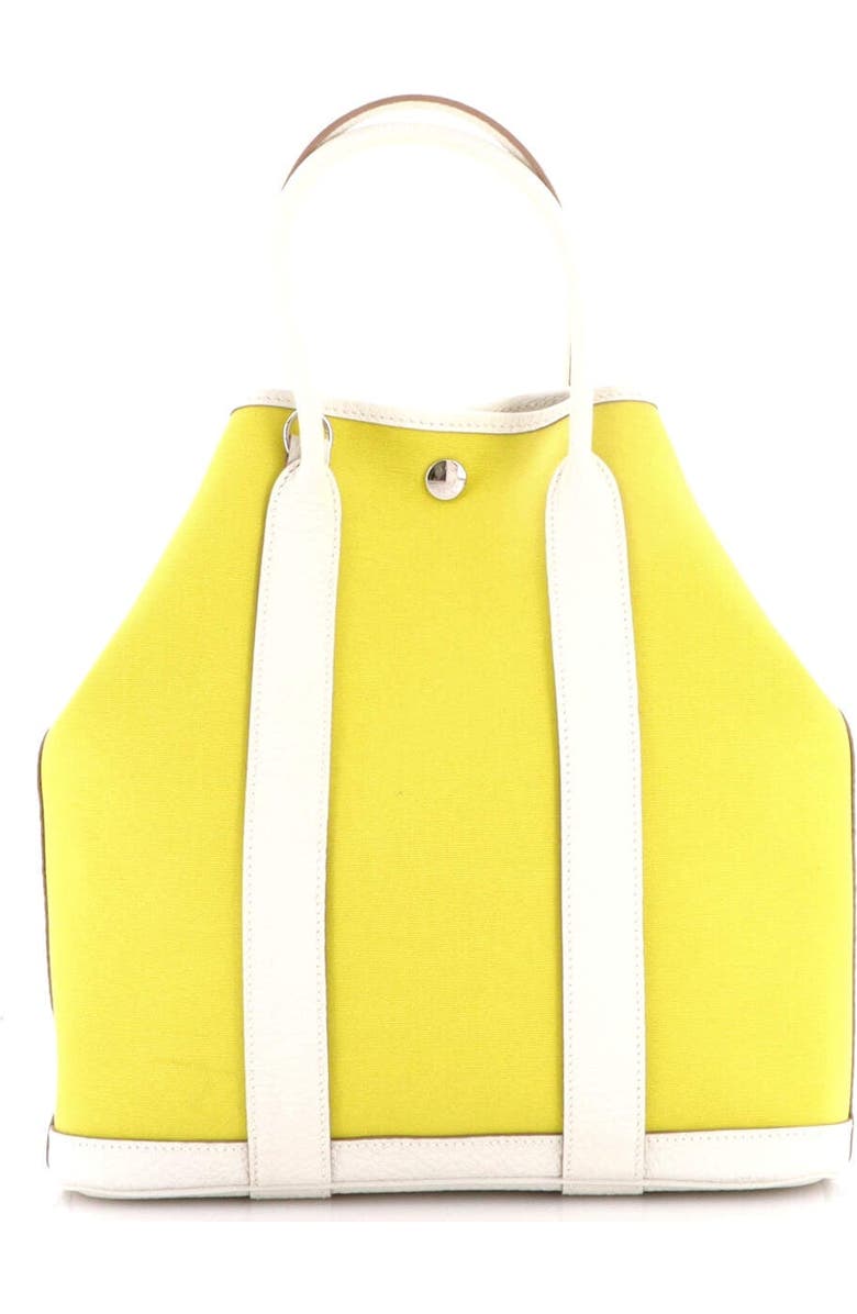 Pre-Owned Hermes Garden File Tote Toile and Leather 28, Alternate, color, Lime