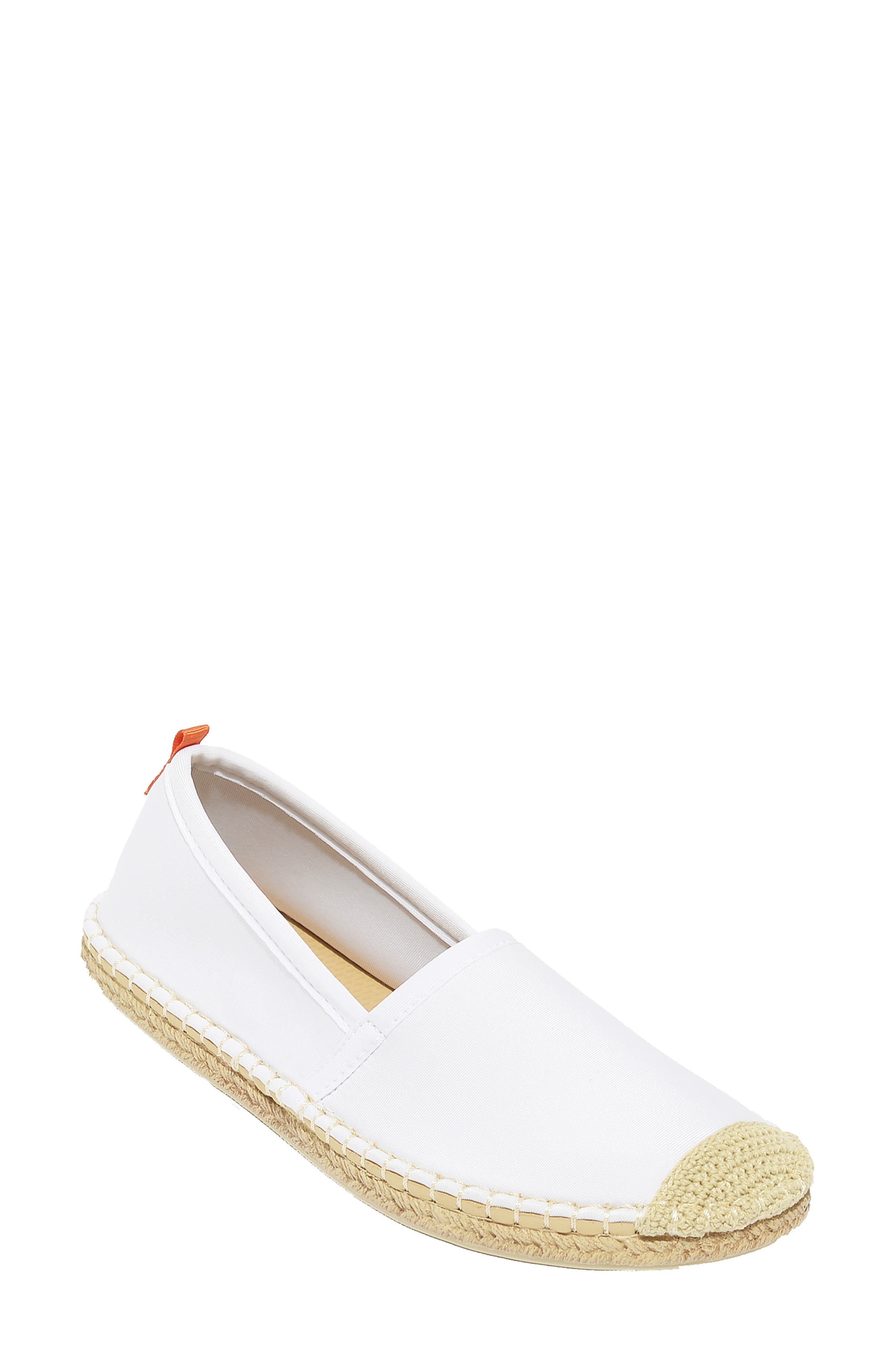Beachcomber Espadrille Water Shoe, Main, color, WHITE FABRIC