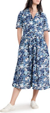 Seasalt Cornwall Floral Print Organic Cotton Midi Shirtdress