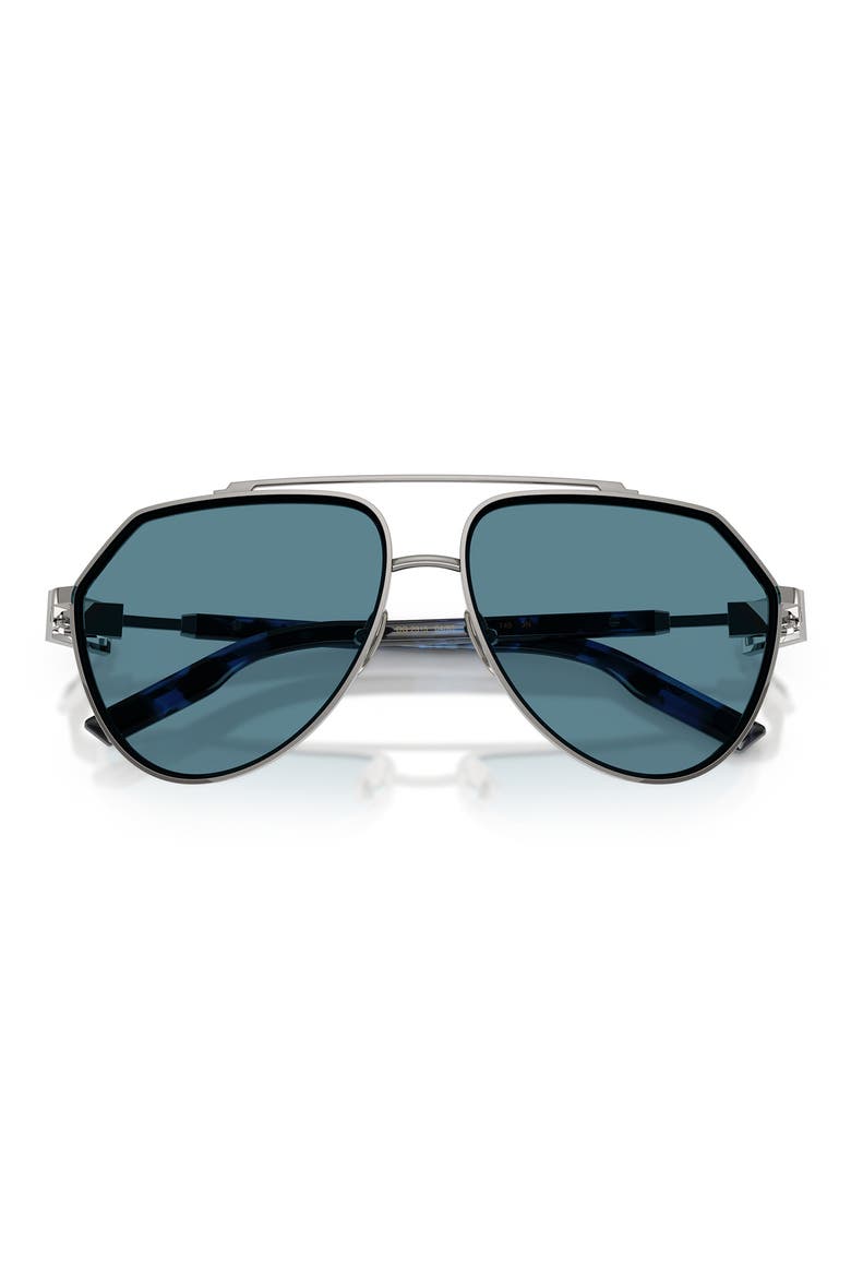 62mm Oversize Pilot Sunglasses, Alternate, color, GUNMETAL