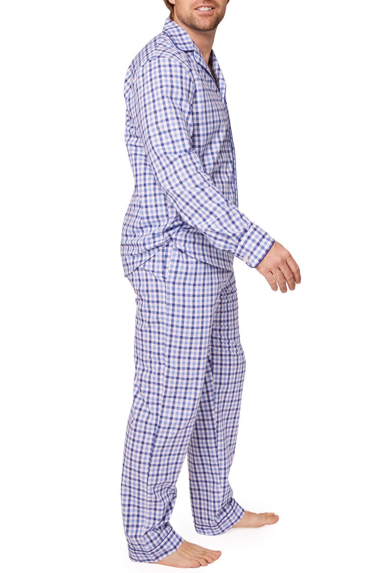 Gingham Pajama Set, Alternate, color, BLUE