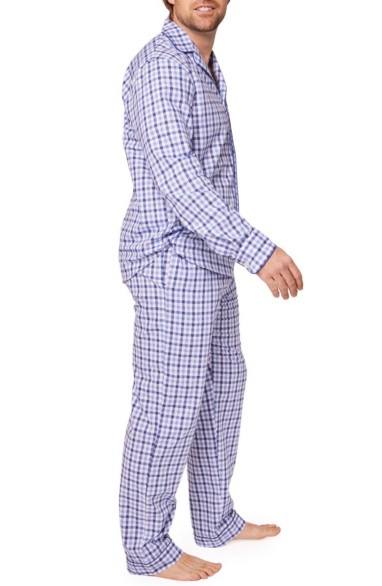 Petite Plume Royal Blue Cotton Gingham Check Pajamas, Alternate, color, Blue