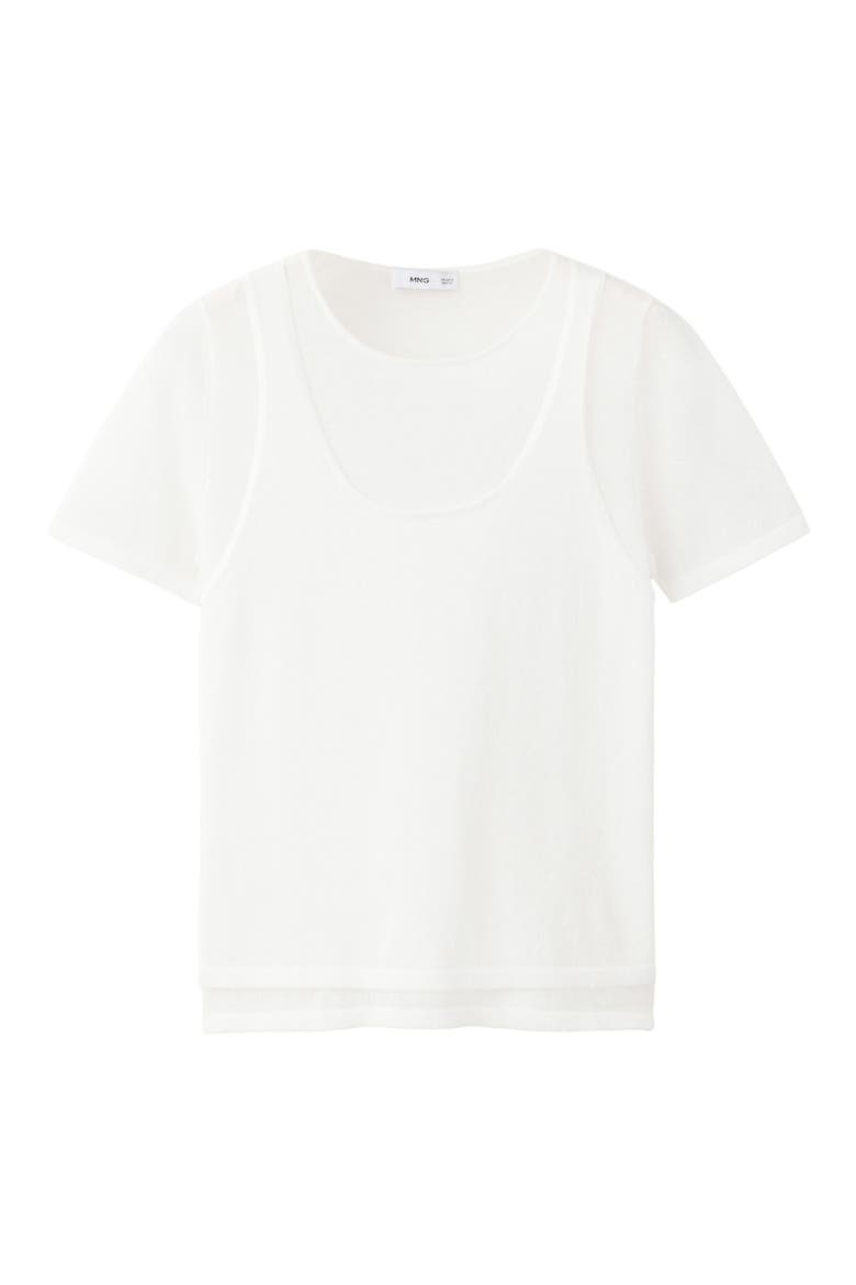 Layered Knit Sweater, Alternate, color, WHITE