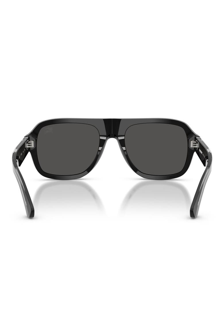 55mm Pilot Sunglasses, Alternate, color, BLACK / DARK GREY