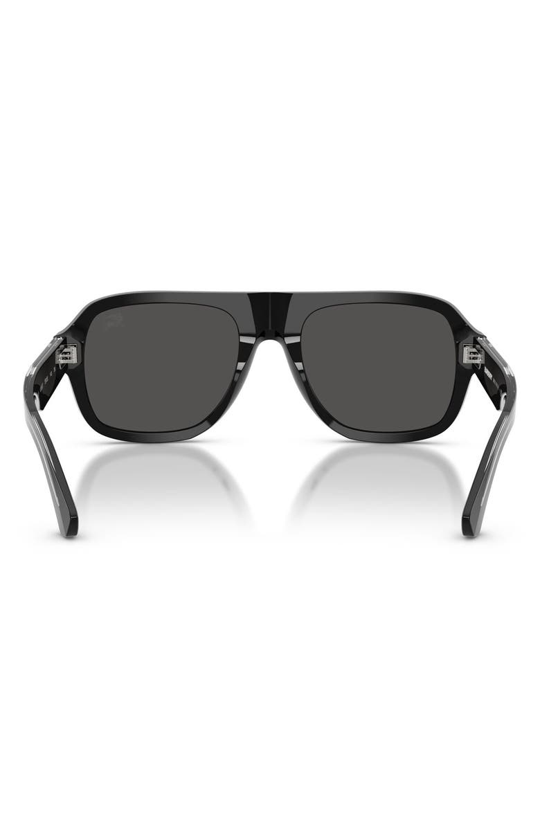 Burberry 55mm Pilot Sunglasses, Alternate, color, Black / Dark Grey