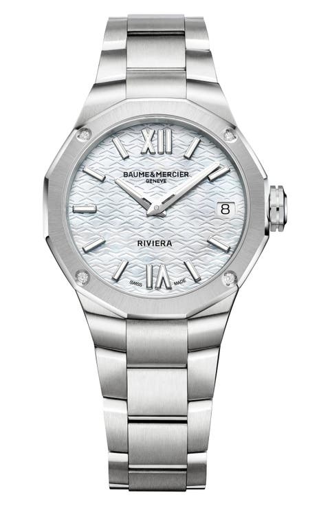 Riviera 10729 Mother-of-Pearl & Diamond Bracelet Watch, 33mm
