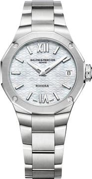 Baume & Mercier Riviera 10729 Mother-of-Pearl & Diamond Bracelet Watch, 33mm