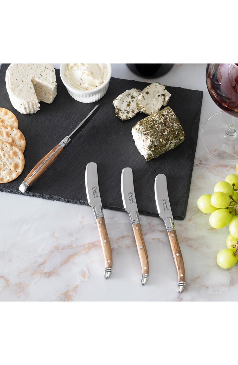 FRENCH HOME Set of 4 Laguiole Olive Wood Handle Spreaders, Alternate, color, 