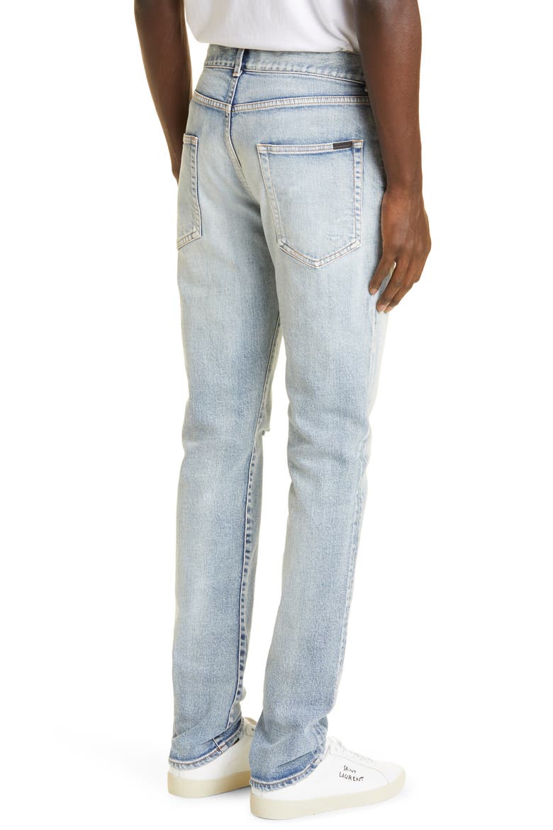 Distressed Skinny Fit Jeans, Alternate, color, SANTA MONICA BLUE