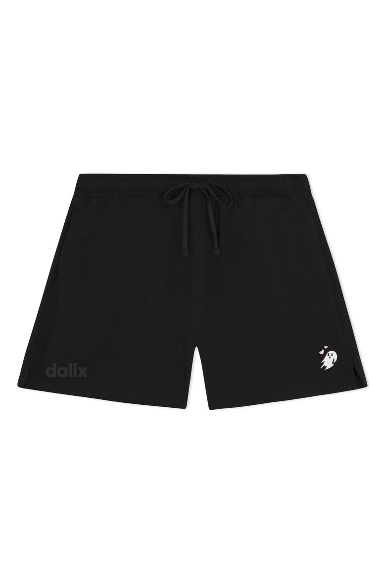 Womens Heartly Ghost Midweight Active Shorts, Main, color, Black