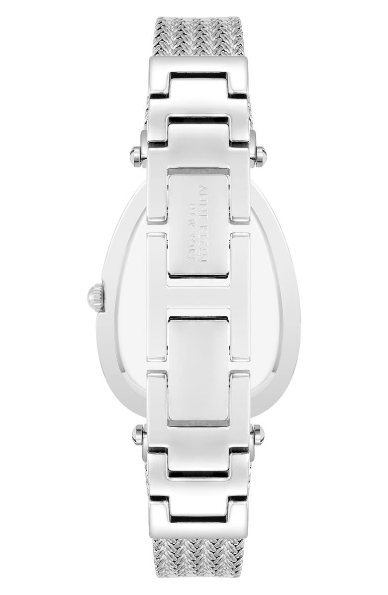 Anne Klein Crystal Mesh Strap Bracelet Watch, 28mm x 40.5mm, Alternate, color, Silver/ Blue