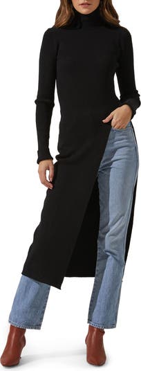ASTR the Label High Slit Turtleneck Sweater | Nordstrom