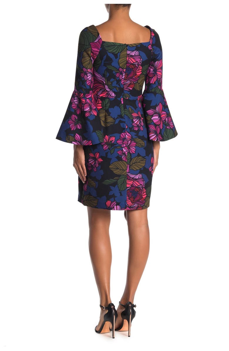 Trina Turk Miley Bell Sleeve Floral Print Dress, Alternate, color, 